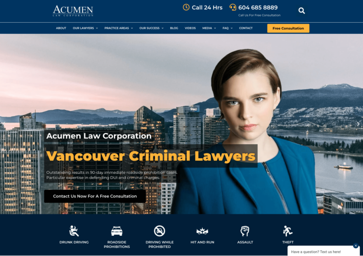 Criminal Defense Attorney Website Design - Acumen Law